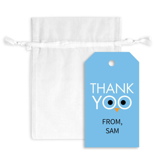 Thank Yoo Hanging Gift Tags with Organza Bags